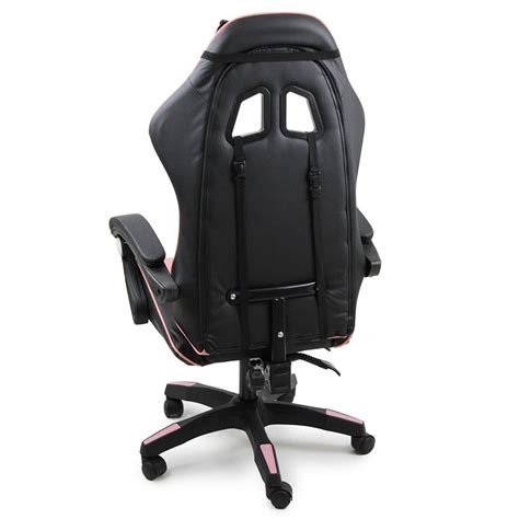 Cadeira Gamer Stillus Ergon Mica Girat Ria Apoio Para P S Preto E Rosa