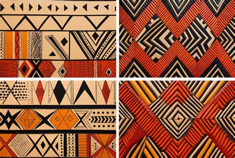 Premium Photo Set Of Traditional West African Pattern