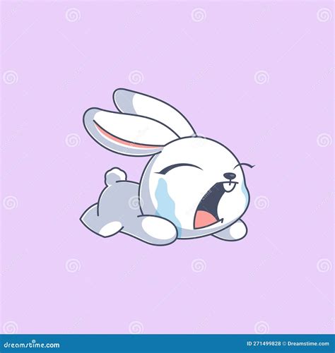 Cute Bunny Is Crying Cartoon Stock Vector Illustration Of Cartoon