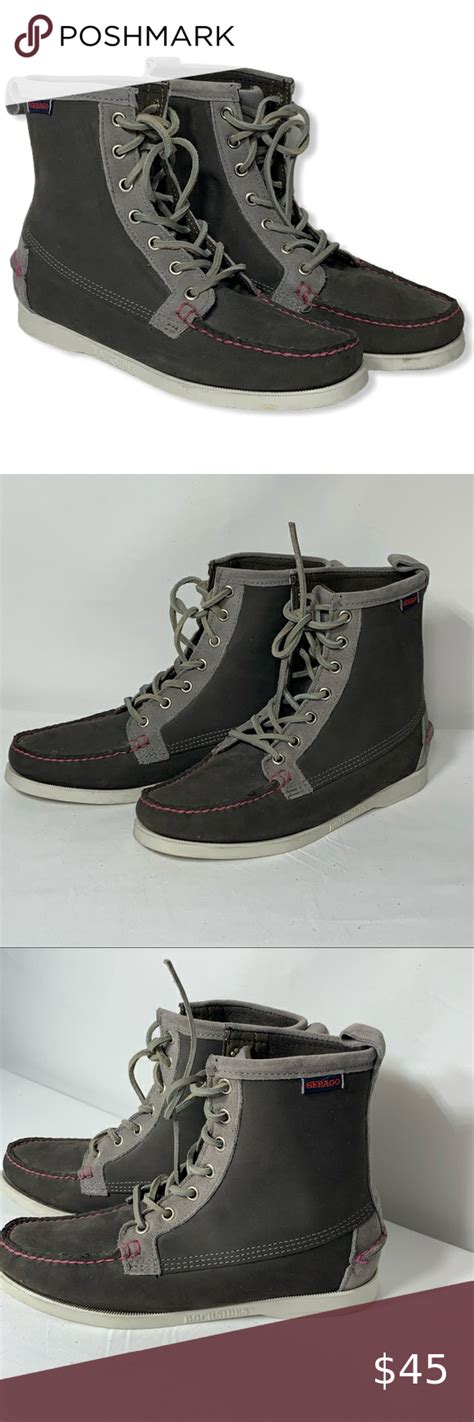 Sebago Docksides High Top Gray Boat Shoes Sebago Dockside Plus