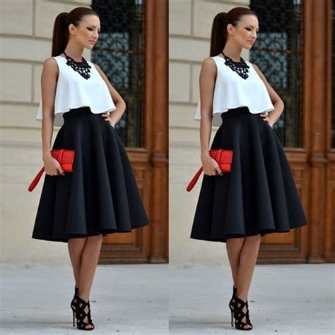 Flared Knee Length Skirt