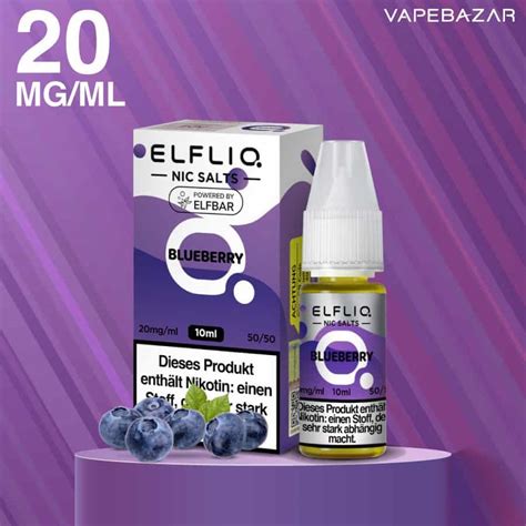 Elfliq Elfbar Liquid Blueberry 20mg Ml Nikotin Nic Salt