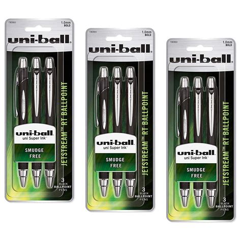 Uni Ball Jetstream RT Ballpoint Pens 1 0mm Bold Point Black Ink 9