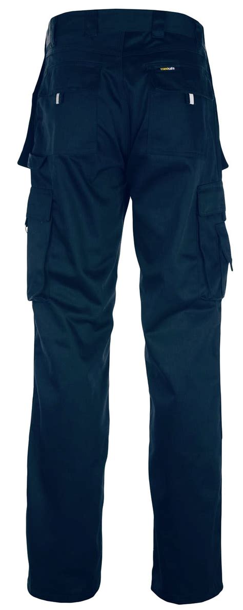 Brand New Mens Plain Navy Work Wear Cotton Combat Trousers Pants Ebay