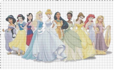 Large Size Disney Princess Cross Stitch Pattern PDF Pattern