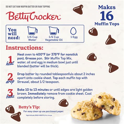 Betty Crocker Muffin Tops Mix Chocolate Chip 13 Oz