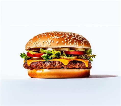 Premium Photo Delicious Hamburger White Background