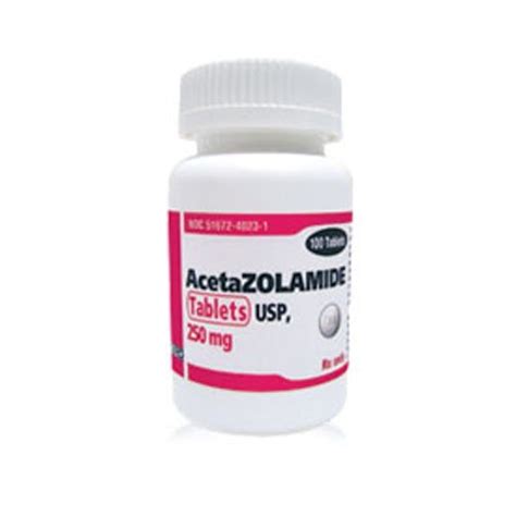 Acetazolamide 250mg 100 Tablets Bottle Mcguff