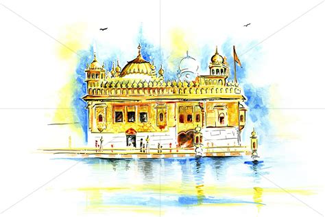 Golden Temple Sketch at PaintingValley.com | Explore collection of ...