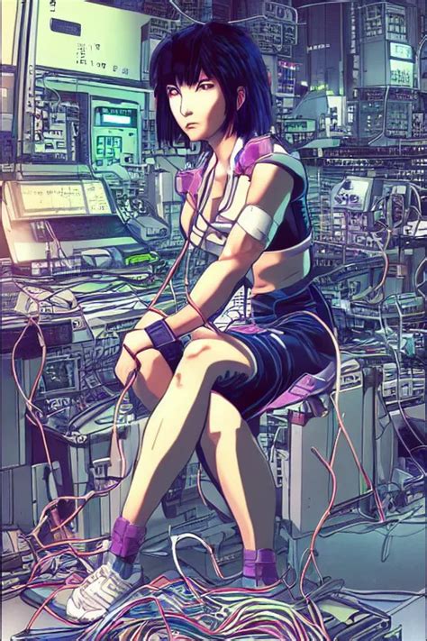 Hypedetailed Cyberpunk Illustration Of Motoko Kusanagi Stable