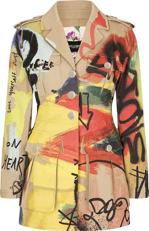 Dolce And Gabbana Graffiti Print Trench Coat Shopstyle