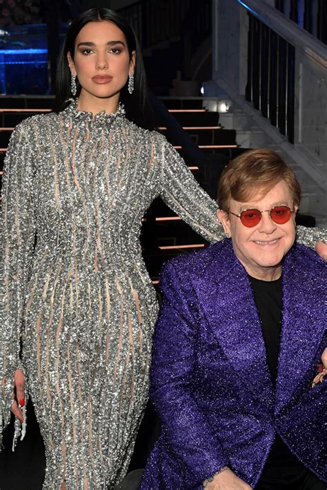 Watch Dua Lipa And Elton John Duet Bennie And The Jets At The Ejaf Oscars Preparty Elton