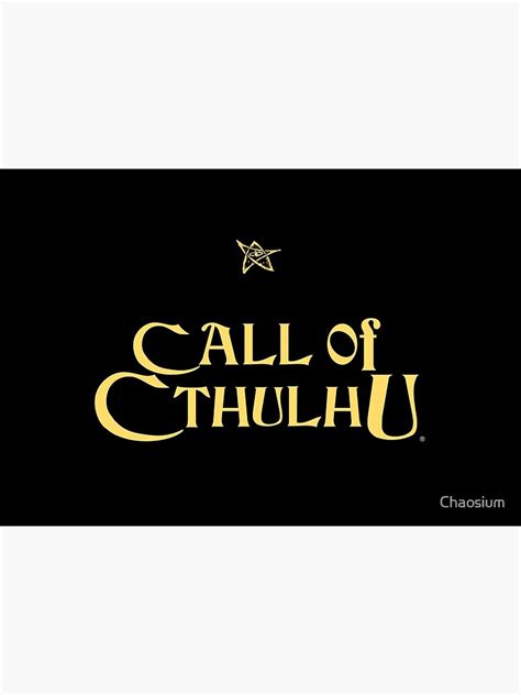 Call Of Cthulhu Logo Gold With Elder Sign And Chaosium Inc Logo