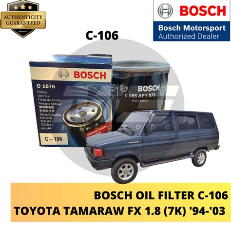 Bosch Oil Filter C 106 Toyota Tamaraw Fx 18 7k 94 03 Lazada Ph