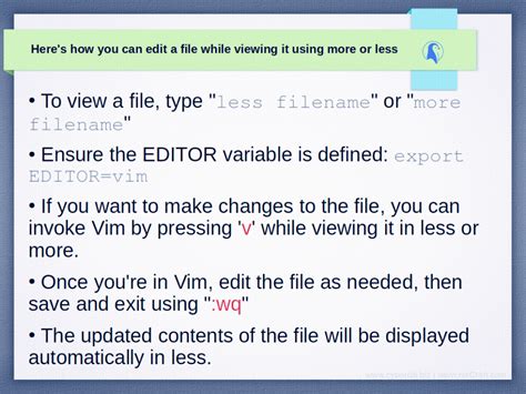 How to edit a file when you are viewing it using more / less - nixCraft