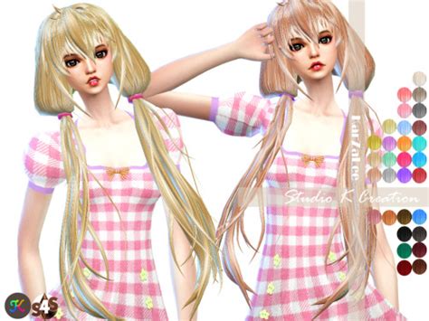 Karzalee Animate Hair 66 Anzu S4cc Standalone 29 Colors Sims