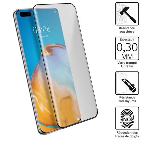 Vitre protection Verre trempé 3D incurvé Huawei P40 PRO