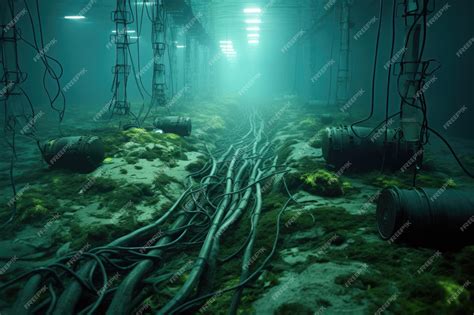 Premium AI Image | Installation of underwater cables for power plant