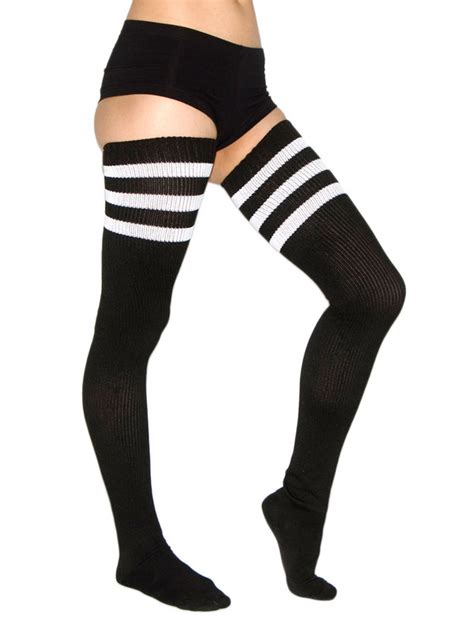 Stripe Thigh High Socks American Apparel