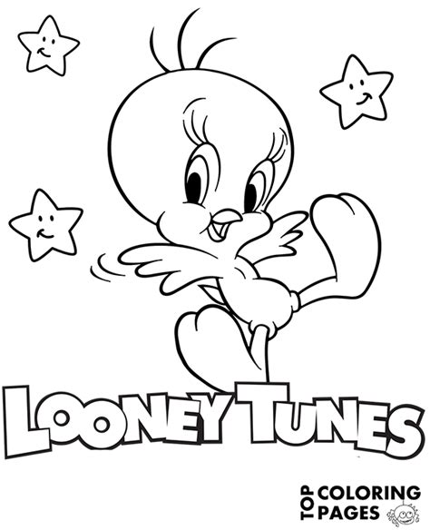 Tweety the bird coloring pag Looney Tunes logo on printabe image