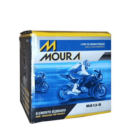 Bateria Moura Moto MA12 D 12 Ah Lojão das Baterias