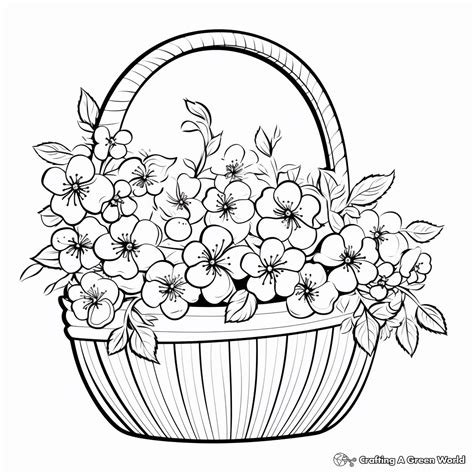 Flower Basket Coloring Pages Free And Printable