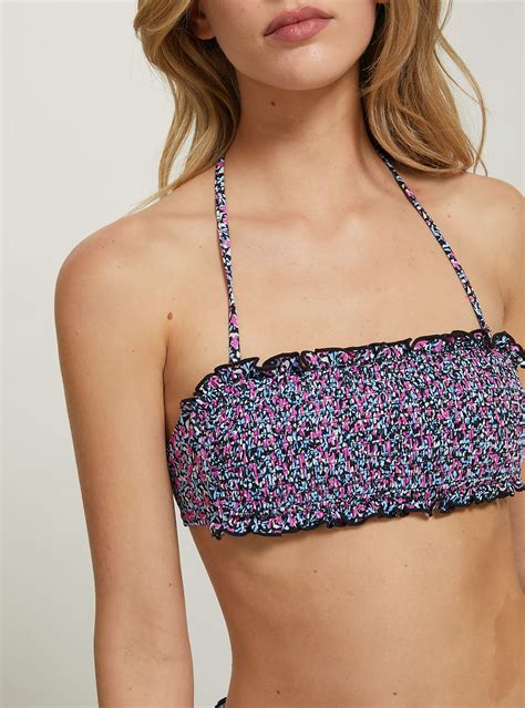 Textured Bandeau Bikini Top