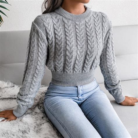 Cheap Autumn Twist Knit Sweater Women Pullovers Winter New Waist