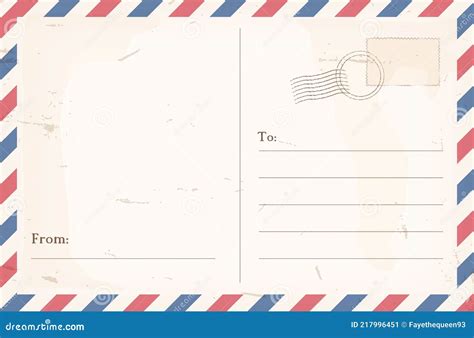 Empty Vintage Postcard Back. Stock Vector - Illustration of grunge ...