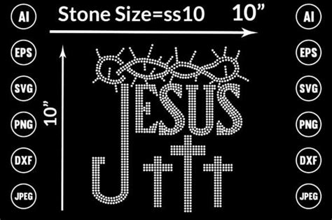 Jesus Rhinestone Templates Design Graphic By TRANSFORM20 Creative Fabrica