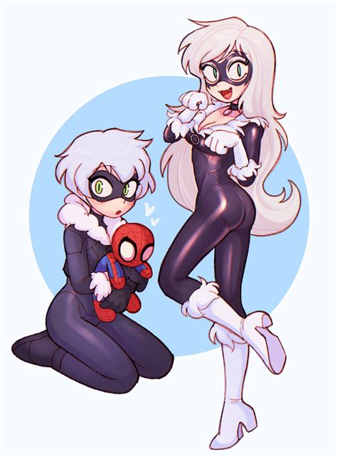 Spider Man Black Cat And Felicia Hardy Marvel And 1 More Drawn By