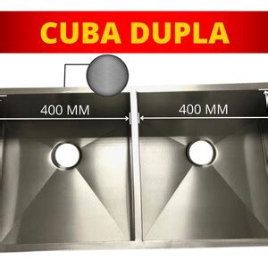 Cuba Dupla Inox Quadrada Gourmet Embutida V Lvula X Cm Fosca