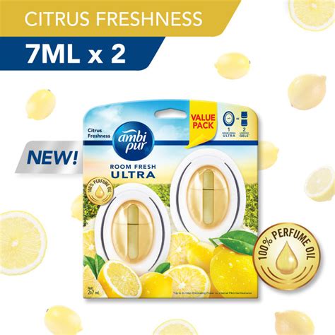 Bundle Of 2 Ambi Pur Bathroom Fresh Zesty Lemon Air Freshener 7mlx2