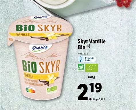 Promo Skyr Vanille Bio Chez Lidl