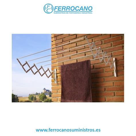 Tendedero Pared Barras Extensible Cuncial Cm Blanco