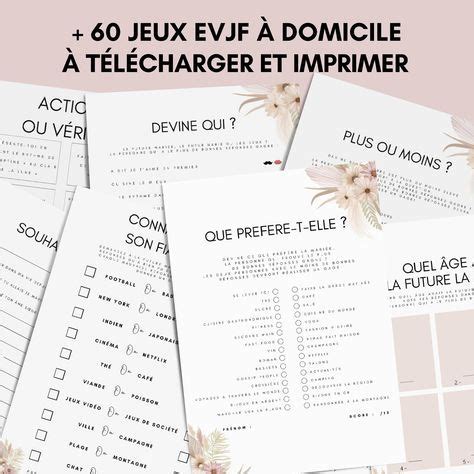 Jeux Evjf Imprimer Pack De Jeux Evjf Imprimable Gages Pour Evjf