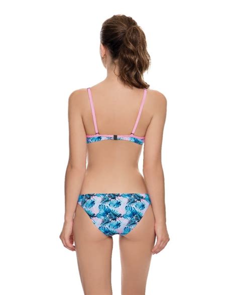 Top bikini copa B más escotado con aro azul Bikini Bikini