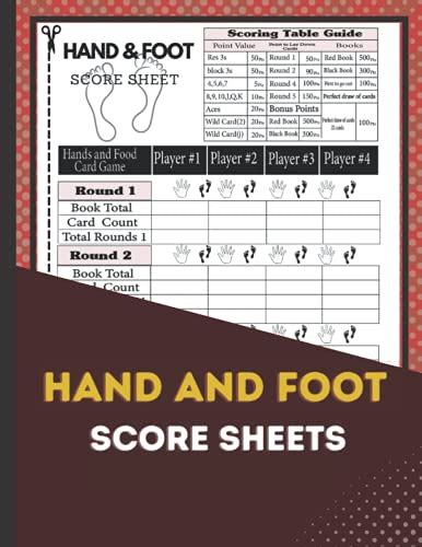 Hand And Foot Score Sheets 130 Large Score Pads For Scorekeeping