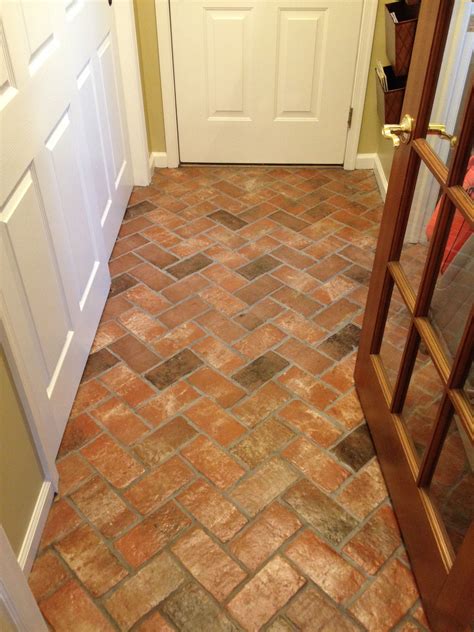 Wright S Ferry Brick Tile Floor Marietta Color Mix With A Shiny Sealer