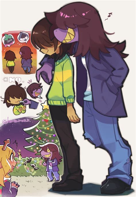 Kris Susie Ralsei Noelle Holiday And Lancer Deltarune Drawn By