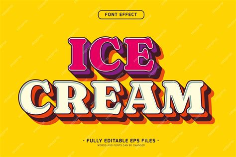 Premium Vector Embossed Look Editable Text Effect With Ice Cream Word