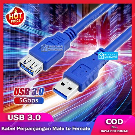 Jual Kabel Sambungan Usb 3 0 Male To Female 1m 1 5m 2m Extension Pemanjang Penyambung