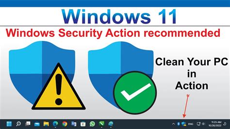 Windows Security Action Recommended Clear Yellow Triangle Sign