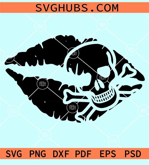 Kiss Lips Skull Print Svg Lip Skull Print Kiss Svg Skull Lips Svg