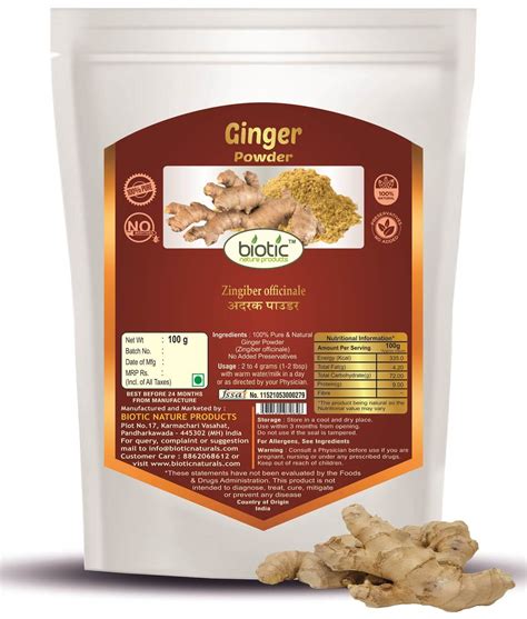 Buy Biotic Dry Ginger Powder Sonth Powder Online Herbal Powder For