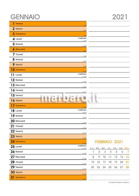 Calendario 2021 Mensile In Pdf Da Stampare Scaricalo Adesso