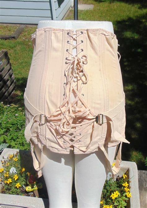 Vintage 20 30s Camp Fan Lacing Peach Corset Usa Older… Gem