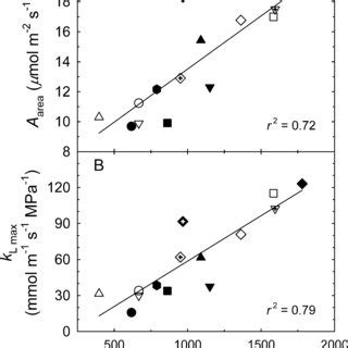 A Stem Saturated Water Content B Maximum Leaf Specific Hydraulic