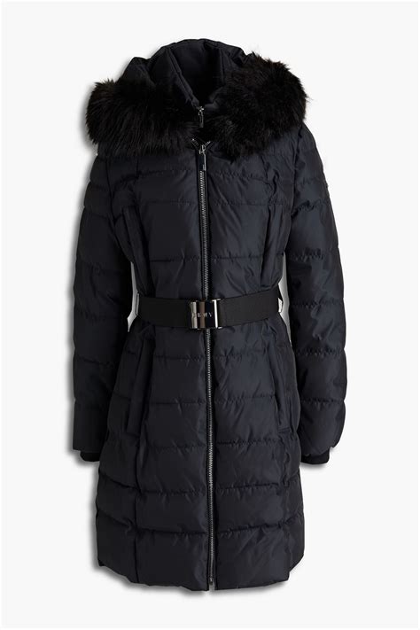 DKNY Belted Quilted Shell Hooded Coat THE OUTNET