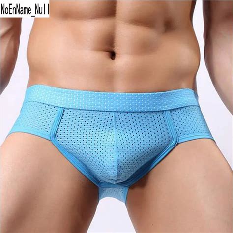 Sexy Mens Breathable Underwear Penis Pouch Briefs Male Mesh Panties U Convex Underpants Nylon